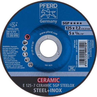 Pferd Brúsny kotúč 125 x 7,2 x 22,23 mm 4007220007129