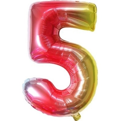 IMPAP Fóliový balónek 80 cm číslice 5 duhový 24227