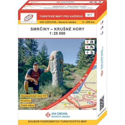 Via Czechia - Severní stezka - soubor map 1:25 000 - Smrčiny - Krušné hory S1-7, 0-259 km - Geodézie On Line