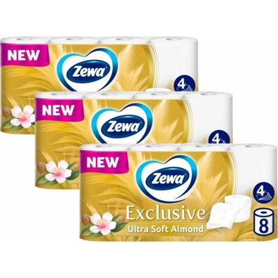 Zewa Exclusive Almond Blossom 4-vrstvový 3 x 8 ks