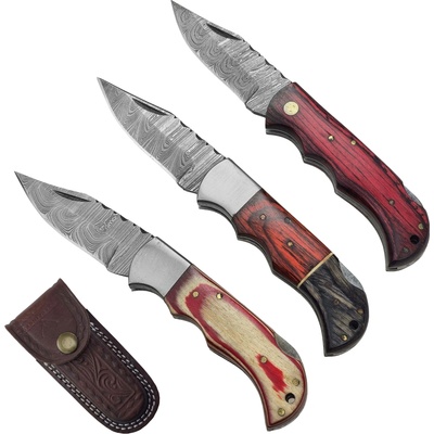 PAK Náhodný zavírací damaškový nožík "RANDOM DAMASCUS" s pouzdrem