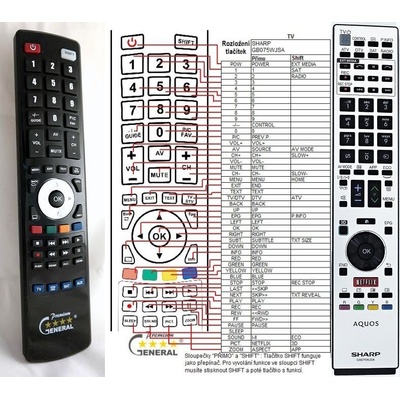 GENERAL SHARP GB075WJSA - съвместимо дистанционно управление на марката General (GB075WJSA)