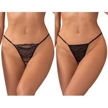 Obsessive Bianca 2-pack Crotchless Thong Black S/M