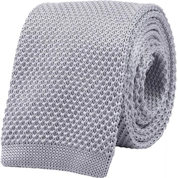 Bubibubi pletená kravata Silver svetlosivá