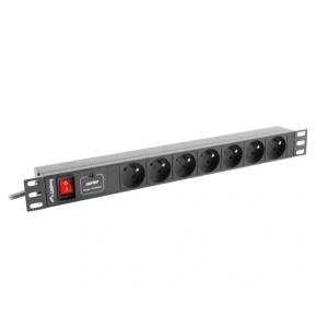 Lanberg Филтър, Lanberg power distribution unit (PDU) 19""1U 16A 7 SOCKETS 2M, (PDU-07E-0200-BK)