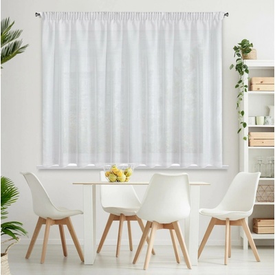 EUROFIRANY ZÁCLONA NA PÁSCE REBECCA 400X150 CM BÍLÁ
