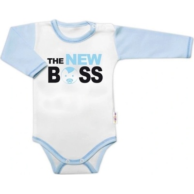 Body krátky rukáv s vtipným textom Baby Nellys The New Boss chalan