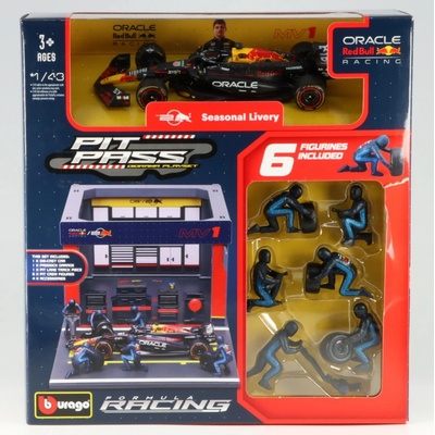Bburago F1 Red Bull Verstappen 1 Diorama Pit Stop 1:43