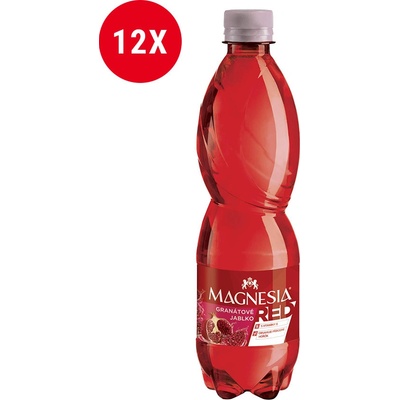 Magnesia Red Granátové jablko jemně perlivá ochucená minerální voda 12 x 0,5 l