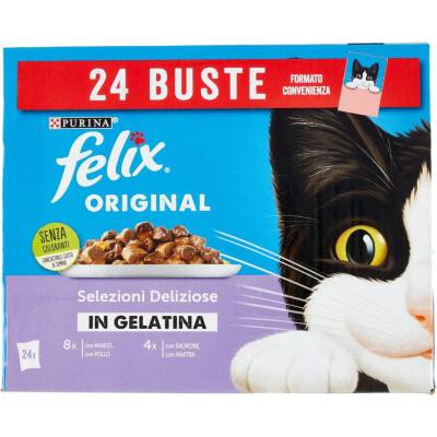 Felix Lahodné kúsky mäsa a rýb v jemnom želé 24 ks 85 g