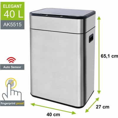 Helpmation Bezdotykový koš ELEGANT 40 litrů