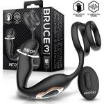 INTOYOU Bruce 360 Rotating Prostate Massager with Double Cockring Black