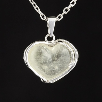 My Moldavite Stříbrný přívěsek s libyjským sklem srdce 25 88