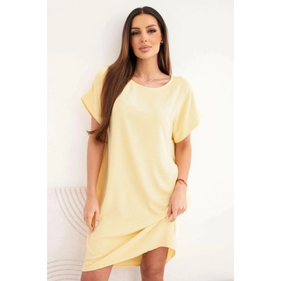 Fashionweek dámske šaty s vreckami ľahké a vzdušne K5954 Žltý