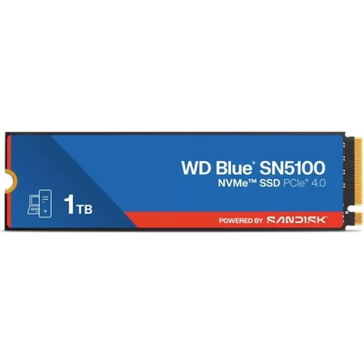Вътрешен SSD диск Western Digital Blue SN5100, 1TB, M. 2 NVMe PCIe Gen 4.0, до 7100MB/s, 3D NAND, nCache 4.0 (WDS100T5B0E-00CPE0)