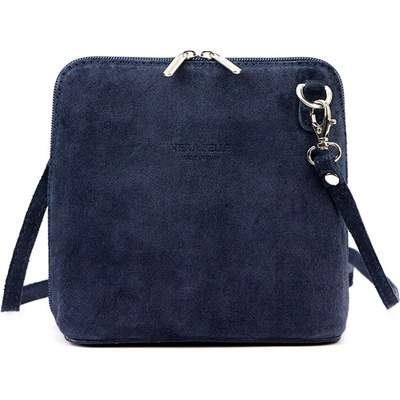 Malá kožená tmavě modrá celozipová crossbody kabelka L2813-15