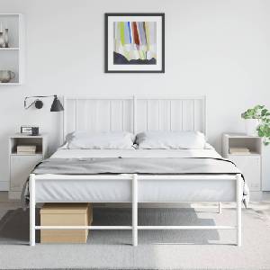 vidaXL Нощни шкафчета, 2 бр, бели, 34, 5x39x62 см, стомана (841774)