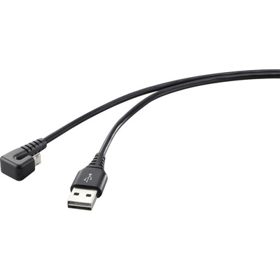 Renkforce RF-4598342 USB, USB 2.0 USB-A zástrčka, USB Micro-B zástrčka, 1m, černý