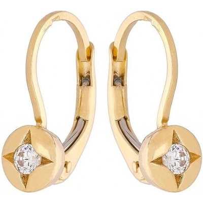 Zlaton Náušnice žluté zlato s kamenem vel. 1.5cm 1.75g 000612009224