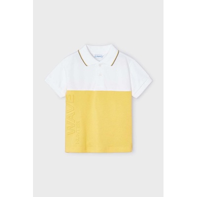 MAYORAL Детска памучна тениска с яка Mayoral в жълто с десен (3110.5K.Mini.PPYH)