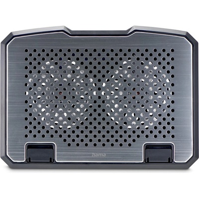Hama chladicí stojan pro notebook Aluminium, naklápací, 2 ventilátory, modré podsvícení, tichý chod; 126807