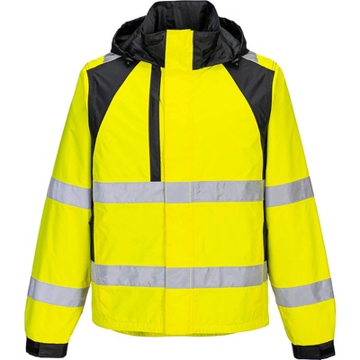 Portwest wx2 eco hi-vis cd860 / Светлоотразително еко яке за дъжд - hv жълто/черно m (cd860ybrm)