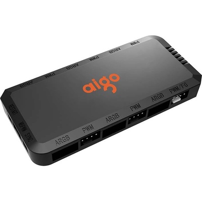 Aigo APC1 RGB PWM кутия за управление на вентилатори за компютър + дистанционно управление (черна) (APC1)