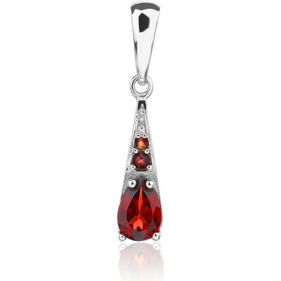 Český Granát Jan Kos jewellery Stříbrný přívěs s granátem 32108056