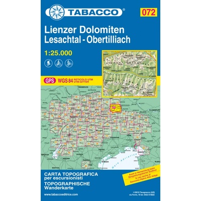 Lienzské Dolomity, Lesachtal (Tabacco - 072) - turistická mapa