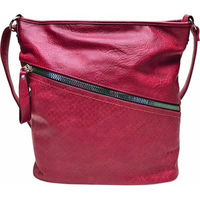 Velká vínová bordó crossbody kabelka s kapsou Lora