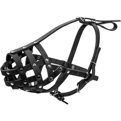 Collar Kožený náhubok pre psa tvrdý doberman
