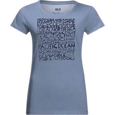 Jack Wolfskin Ocean Dámské tričko letter T Bluewash