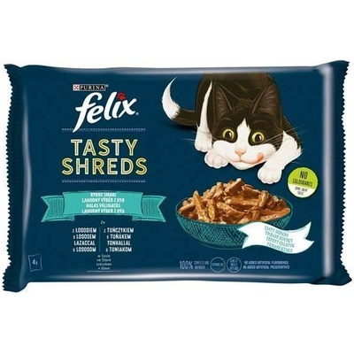 Felix Tasty Shreds losos a tuniak v omáčke 48 x 80 g