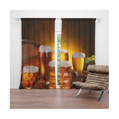 Sablio Závěsy Krýgly s pivem: 2 ks - 140x250 cm - Sablio