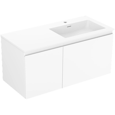 Orio шкаф за баня 100 см с мивка Otis дясна, 1S, 1D, бял мат - 91A13-10047-3-BBFF01-W18P01 (91A13-10047-3-BBFF01-W18P01)