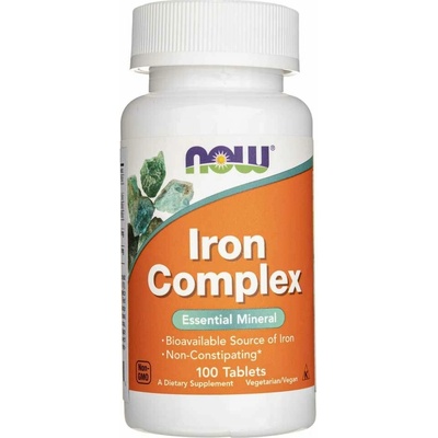 NOW Foods Iron Complex Železo s vitamíny a bylinkami 27 mg 100 tablet
