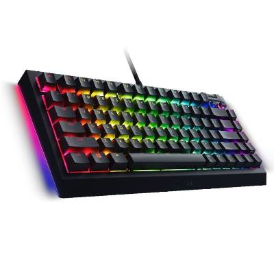 BlackWidow V4 75%, Gaming Keyboard, US Layout, Razer Chroma RGB, Hot-swappable Design, Detachable Type C Cable, PCB & Case sound dampening foam, Up to 8, 000 Hz polling rate, Doubleshot ABS K (RZ03-05000100-R3M1)