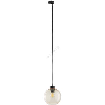 TK Lighting Пендел За трифазна релсова система CUBUS 1xE27/15W/230V черен/опушен бежов (TK10687)