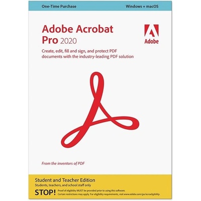 Adobe Acrobat Pro Student&Teacher 2020 ENG WIN+MAC Box (65311366) – Zbozi.Blesk.cz