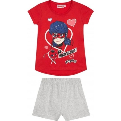 Dievčenské pyžamo KÚZELNÁ LIENKA červeno sivé