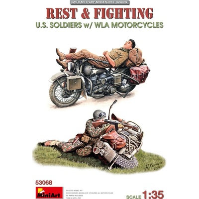 MiniArt Rest & Fighting US Soldiers w/WLA Motorcycles 1:35