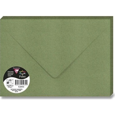 Barevná obálka Clairefontaine C5, olizová, 20 ks tm. zelená, C5