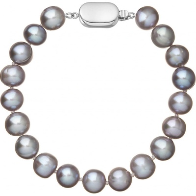 Pavona perlový náramek z říčních perel se zapínáním z bílého 14 karátového zlata 823010.3/9269B grey