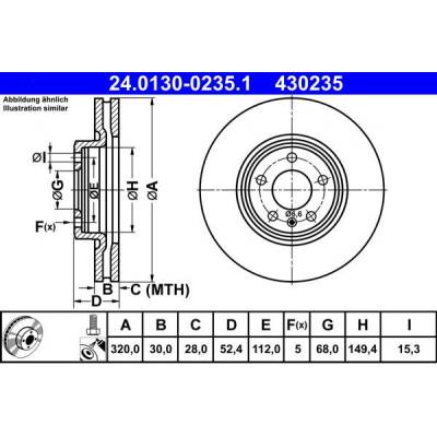 ATE Brzdový kotúč vetraný Ø320mm 24.0130-0235.1