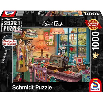Schmidt Spiele Пъзел-загадка Schmidt от 1000 части - Шивашкото ателие, Стив Рийд (59654)