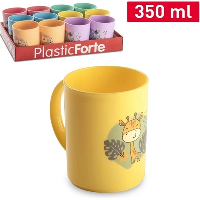 PlasticForte Hrnek plastový s ouškem dětský s motivem mix dekorů 350 ml – Sleviste.cz