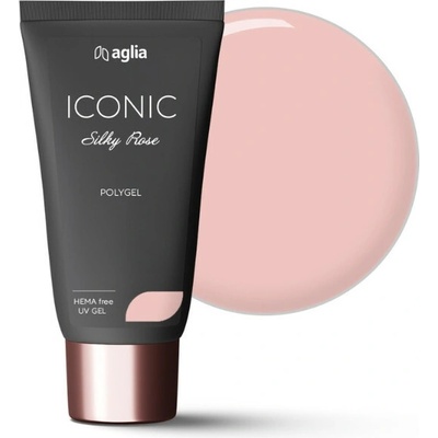 Aglia Iconic modelovací Uv poly gel Hema Free Silky Rose 30 g
