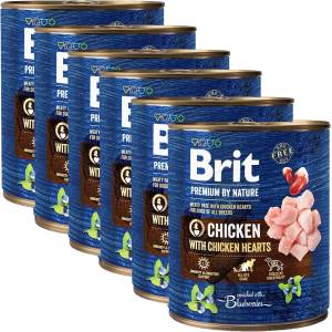 Brit Консерва Brit premium by Nature Пиле и Сърца 6 x 800 г