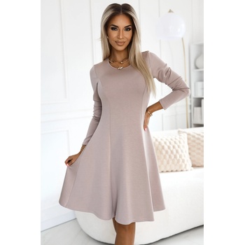 Numoco Ежедневна разкроена рокля в бежов цвят 567-1nmc-2417 - Бежов, размер s