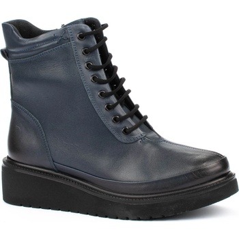 Дамски боти от естествена кожа в тъмно син цвят